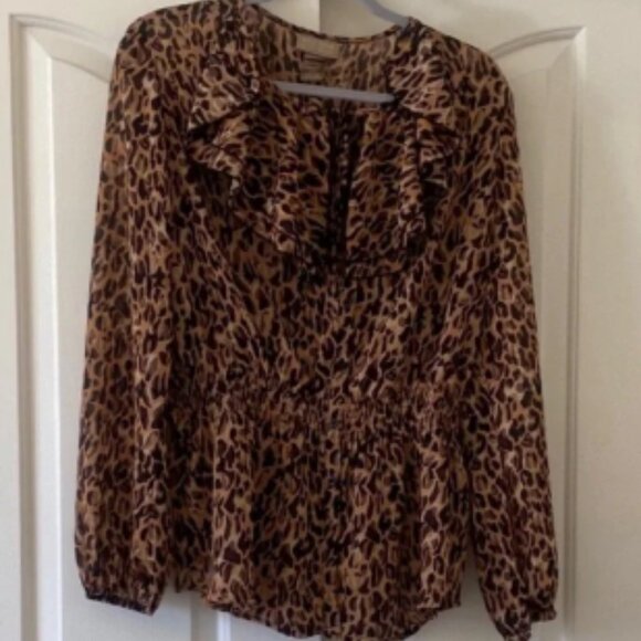 MISS TINA Brown Leopard Print Blouse. Size XL - Picture 1 of 6